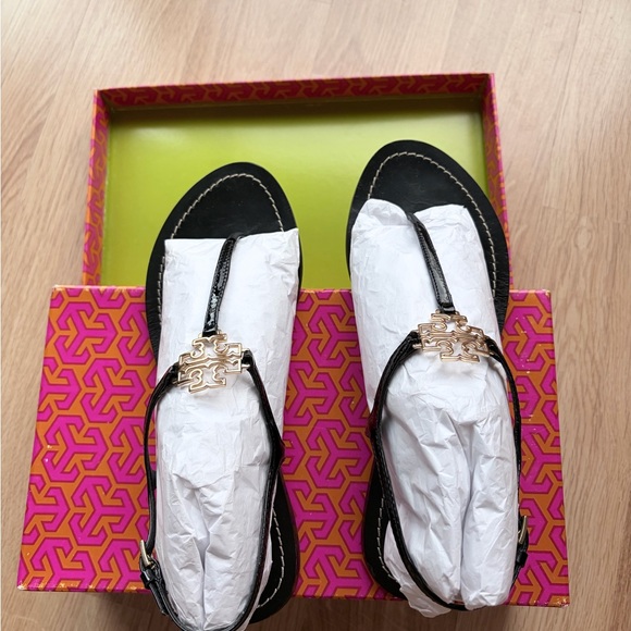 Melinda Black Flat Thong Sandals tory burch - Picture 2 of 4